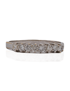 Anillo octeto con diamantes en cuatro garras oro blanco 18K - T 23 - Joyería Orocash