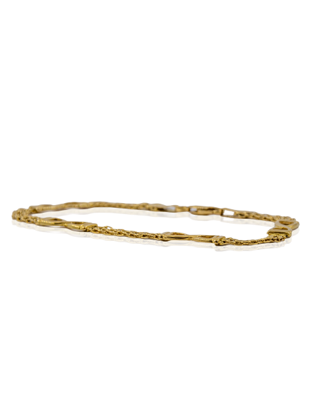Pulsera eslabón bismark con cuatro infinitos 19cm oro 18k - Joyería Orocash