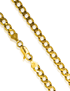 Cadena eslabón barbada plana 65cm oro 18k - Joyería Orocash 2