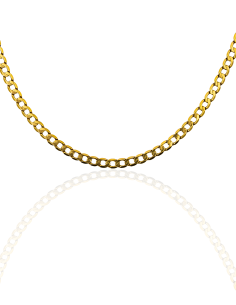 Cadena eslabón barbada plana 65cm oro 18k - Joyería Orocash