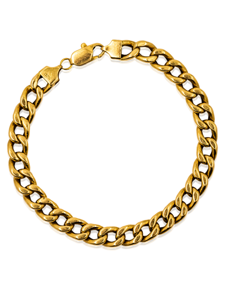 Pulsera eslabón barbada 20cm oro 18k - Joyería Orocash