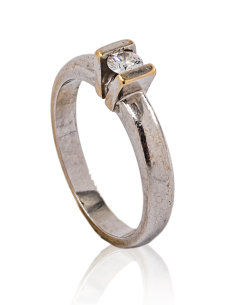 Anillo cuatro garras con diamante oro blanco 18k - Joyería Orocash 2