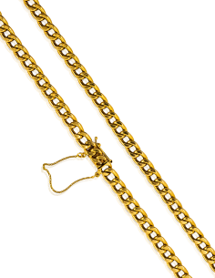 Cadena estilo barbada 61cm cierre de seguridad oro 18k- Joyería Orocash 2