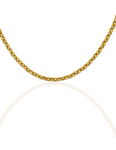 Cadena eslabón forzada satinada 60cm oro 18k - Joyería Orocash