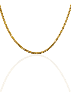 Cadena eslabón barbada maciza 51cm oro 18k - Joyería Orocash