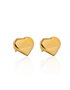 Pendientes corazón pulido hueco oro 18k - Joyería Orocash