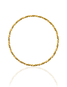 Pulsera rizada rígida 6.3cm oro 18k - Joyería Orocash