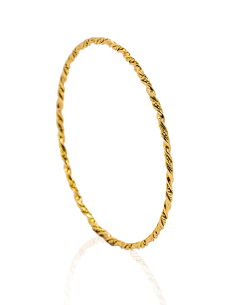 Pulsera rizada rígida 6.3cm oro 18k - Joyería Orocash 2
