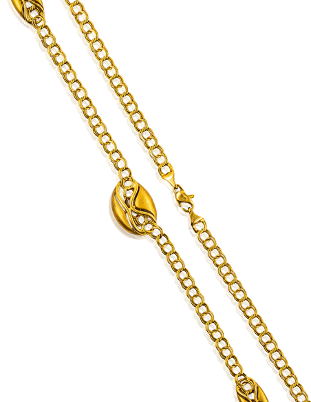 Gargantilla conchas acabados mate 18K- joyería Orocash