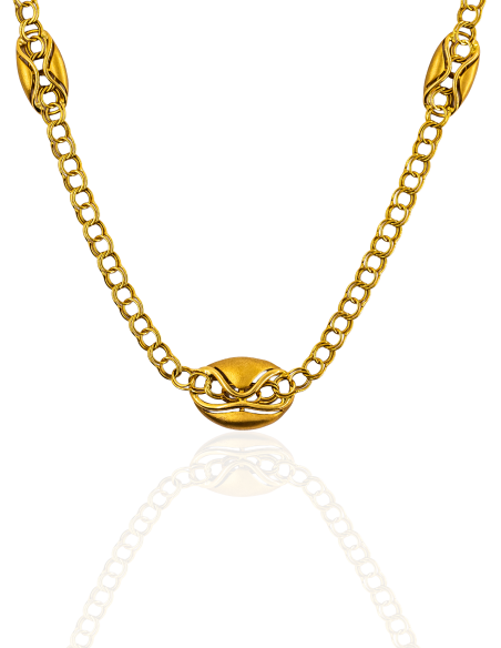 Gargantilla conchas acabados mate 18K- joyería Orocash