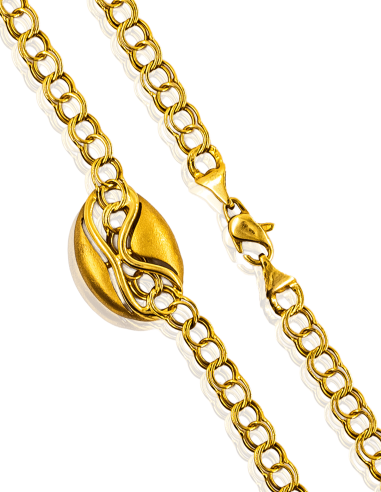 Gargantilla conchas acabados mate 18K- joyería Orocash