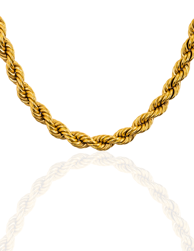 Cadena eslabón cordón grande macizo 52cm oro 18k - Joyería Orocash