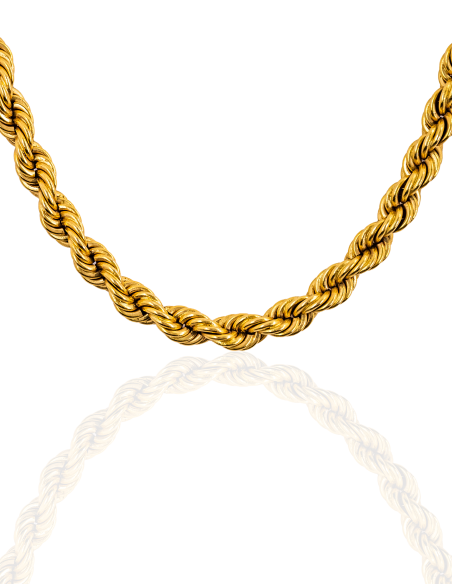 Cadena eslabón cordón grande macizo 52cm oro 18k - Joyería Orocash