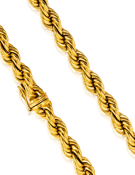 Cadena eslabón cordón grande macizo 52cm oro 18k - Joyería Orocash