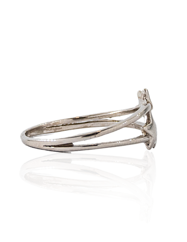 Anillo doble aro con dos estrellas plata | Orocash joyería