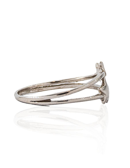 Anillo doble aro con dos estrellas plata | Orocash joyería