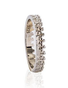 Anillo coronas tallado Plata de Ley rodio | Joyería Orocash 2