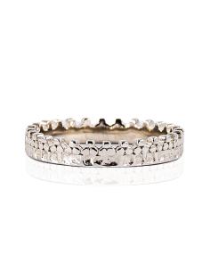 Anillo coronas tallado Plata de Ley rodio | Joyería Orocash