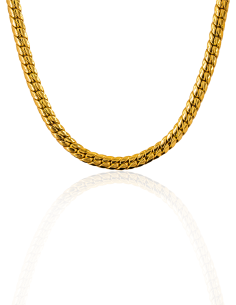 Cadena eslabón cubana 58cm oro 18k - Joyería Orocash