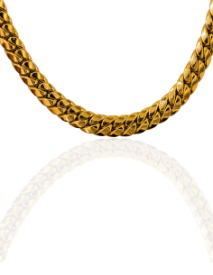 Cadena eslabón cubana 60cm oro 18k - Joyería Orocash