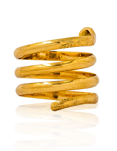 Anillo serpiente tres vueltas labrado oro 18k - Joyería Orocash 2