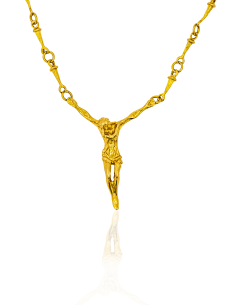 Cadena con cristo Dalí 56cm oro 18k - Joyería Orocash