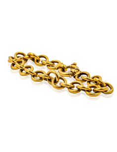 Pulsera de eslabón rolo 18cm oro 18k - Joyería Orocash 2