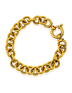 Pulsera de eslabón rolo 18cm oro 18k - Joyería Orocash