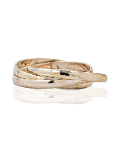 Sortija triple alianza enlazada plata I Orocash Joyeria