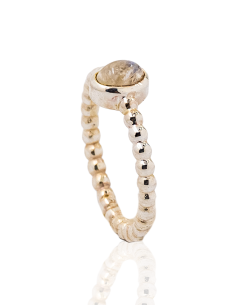 Anillo plata bolitas y piedra ovalada 8mm I Orocash Joyeria 2