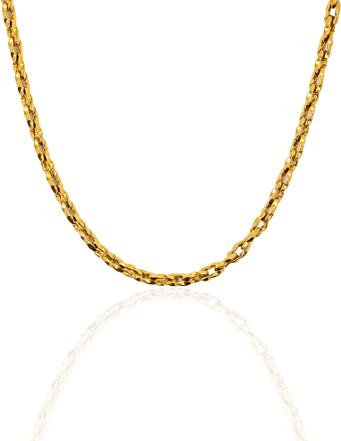 Cadena eslabón forzada lapidada tallada 52cm oro 18k - Joyería Orocash