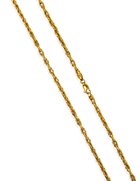 Cadena eslabón forzada lapidada tallada 52cm oro 18k - Joyería Orocash