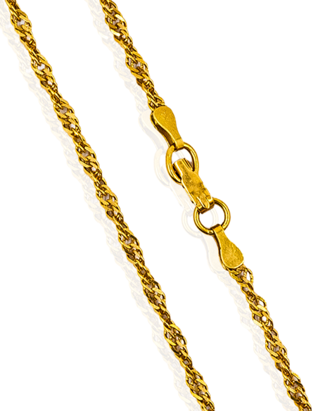 Cadena eslabón singapur 54cm oro 18k - Joyería Orocash