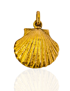Colgante dos conchas juntas 2cm oro 18k - Joyería Orocash