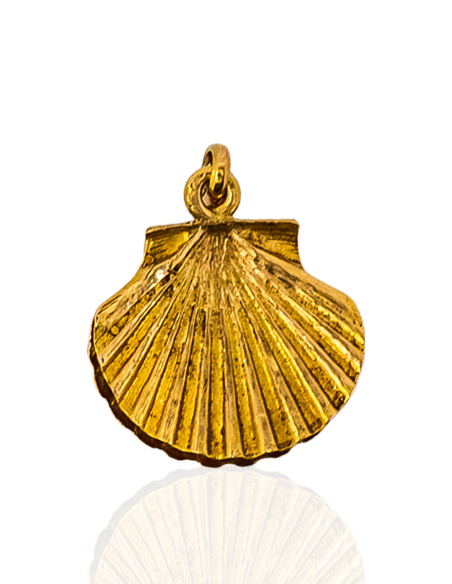 Colgante dos conchas juntas 2cm oro 18k - Joyería Orocash