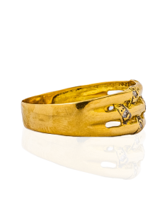 Anillo triple con circonitas oro 18k 2
