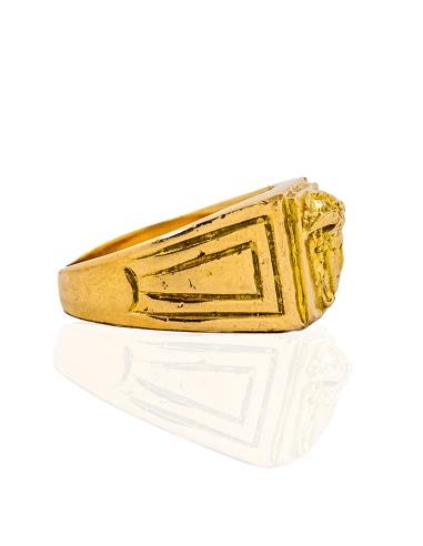 Anillo sello cara Versace oro 18k - Joyería Orocash