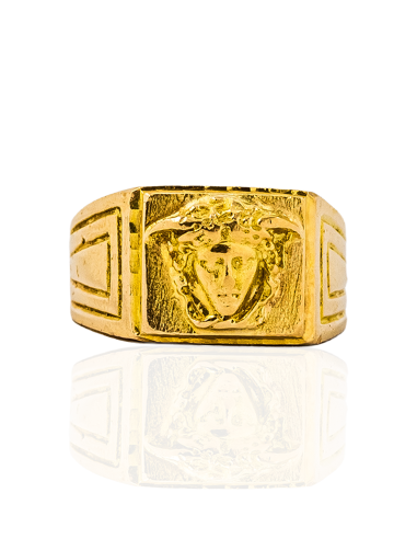 Anillo sello cara Versace oro 18k - Joyería Orocash
