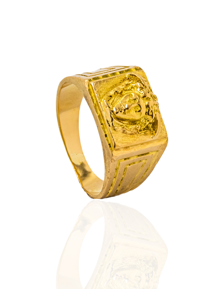 Anillo sello cara Versace oro 18k - Joyería Orocash
