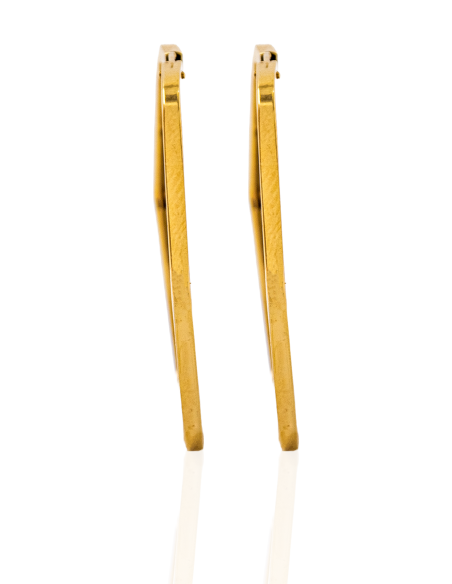 Pendientes aro hexagonales 4.4cm oro 18k - Joyería Orocash