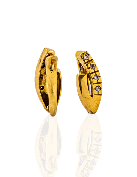 Pendientes en V cerrada con circonitas oro 18k - Joyería Orocash