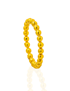 Anillo bolas 2,5mm plata chapada oro