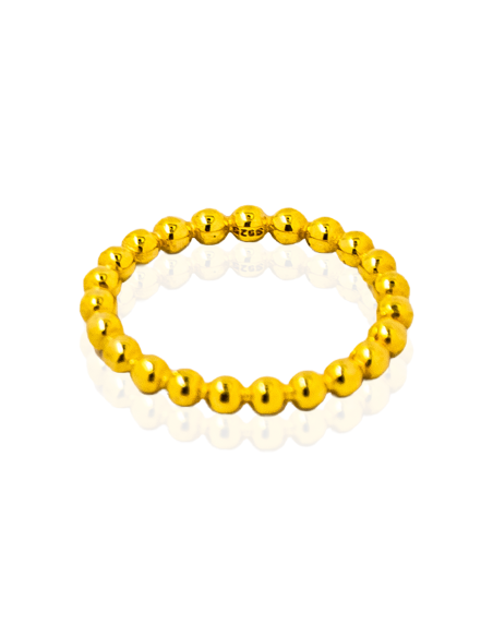 Anillo bolas 2,5mm plata chapada oro