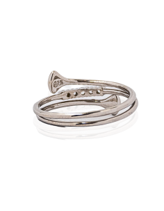 Anillo plata tres bandas ajustable circonitas | Orocash joyería