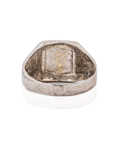 Sello plata placa cuadrada con bordes labrados | Orocash joyería