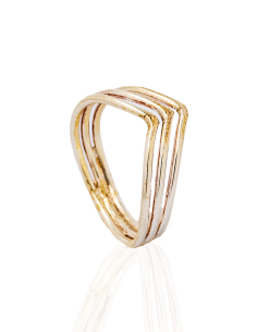 Anillo plata triple en pico | Orocash joyería