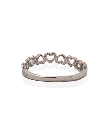 Anillo corazones Plata 925 rodio | Joyería Orocash