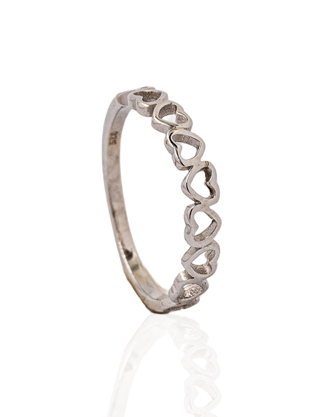Anillo corazones Plata 925 rodio | Joyería Orocash