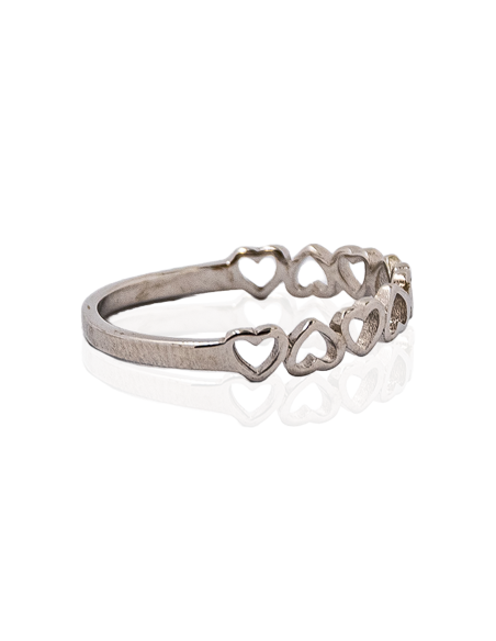 Anillo corazones Plata 925 rodio | Joyería Orocash