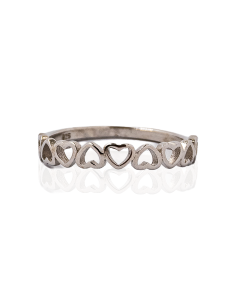 Anillo corazones Plata 925 rodio | Joyería Orocash